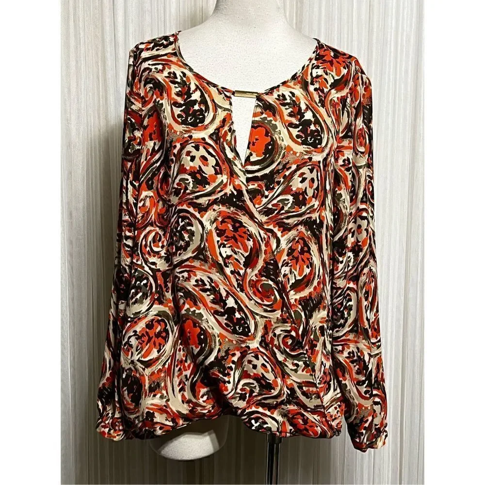 Michael Kors Long Sleeve Chiffon Blouse Size 10